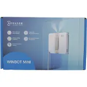 Ecovacs WINBOT MINI raamreinigingsrobot, compact ontwerp, dubbele sproeiers met ultrasone verstuiving, 9-laags beveiligingssysteem, intelligente padplanning, 4 reinigingsmodi, antislipsysteem, wit