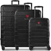 Tonino lamborghini Milano Trolley 3-SET met stretch vouw en XL Koffer zwart