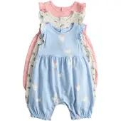 Marks & Spencer Rompertje/body blauw gemêleerd / lichtgrijs / lichtoranje / roze gemêleerd