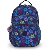 Kipling Rugzak 'SEOUL' navy / lichtblauw / lichtgroen / lila