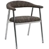 Giga Meubel Eetkamerstoel Sorø - Donkerbruin/Chrome - Set van 2