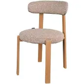 Giga Meubel Eetkamerstoel Lagan - Taupe/Naturel Stof - Set van 2
