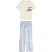 Next Pyjama ecru / hemelsblauw / bruin / bourgogne
