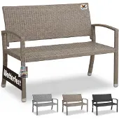 Casaria Polyrotan Tuinbank Crème-Beige 122x58x87cm