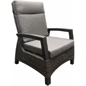 Qopps Fauteuil Darwin - Verstelbaar - Wicker - Antraciet -