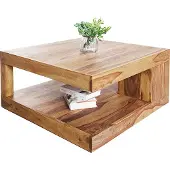 Invicta Massief kostbare houten salontafel GIANT 80cm Sheesham Stone Finish - 36333
