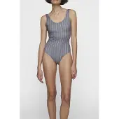 10DAYS Bathing Suit Stripes Oil Maat: XL | Badpakken Outlet | Dames | Grijs