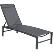 Garden Point Set van twee antraciet tuinligstoelen Orba