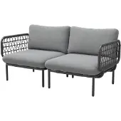 Garden Point Mendoza antraciet modulaire tuinstoel - set van 2 stuks