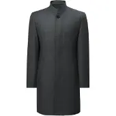 Allthemen Heren Zakelijke Trenchcoat - Opstaande Kraag Slim Fit - L
