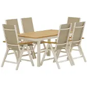 Svea - Josef rechthoekige tuintafel - naturel + 6x Arline tuinstoelen - beige