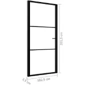 vidaXL Binnendeur 102,5x201,5 cm ESG-glas en aluminium zwart