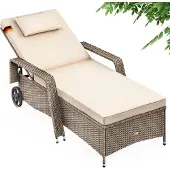 Casaria Ligbed Crème/Crème Kunststof 193x90x43cm