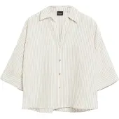 s.Oliver regular fit blouse met lange mouwen van mix van katoen en linnen