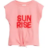s.Oliver T-shirt roze Meisjes Katoen Ronde hals Tekst - maat 128/134 - pailletten