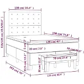 vidaXL Boxspring met matras fluweel donkerblauw 120x190 cm