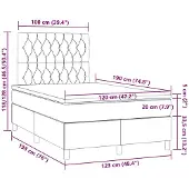 vidaXL Boxspring met matras fluweel lichtgrijs 120x190 cm