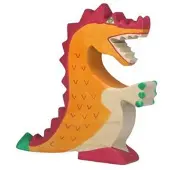 Holztiger Sprookjes En Ridders - Draak Rood - 17X3X16Cm - Houten Figuur - Handgemaakt