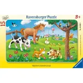 Ravensburger puzzel knuffige dierenvrienden 15 stukjes - kinderpuzzel.
