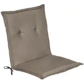 Beautissu Loft NL Stoelkussen Lage Rugleuning 100x50 cm Taupe – Tuinstoelkussen UV-bestendig