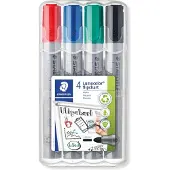 Staedtler Lumocolor 356 Flipovermarker Medium Ronde punt - Kleurenassortiment Navulbaar 4 Stuks