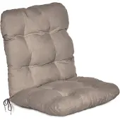 Beautissu Flair NL Stoelkussen Lage Rugleuning 100x50x8 cm Taupe – Tuinstoelkussen