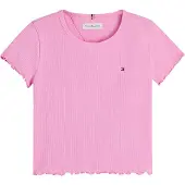 Tommy Hilfiger Shirt 'Essential Extra Slim Short Sleeve' rosa