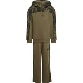 Adidas Trainingspak 'Seasonal Essentials Hooded Fleece Jogger Set Little' kaki / olijfgroen / donkergroen