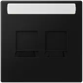 JUNG LS990 Dubbele Modulaire Jack Afdekking Plaat Grafiet Zwart - LS1969-2NAWESWM