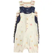 Marks & Spencer Rompertje/body camel / lichtbeige / navy / geel