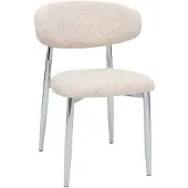 Giga Meubel Eetkamerstoel Skara - Beige/Chrome - Set van 2