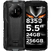Doogee Fire 3 Ultra ultra-duurzame smartphone, 8350 mAh, Android 15 met Gemini AI, 5,5 inch HD+, octa core, 24 GB + 256 GB, IP68/IP69K, 20 MP nachtzichtcamera, vingerafdrukslot, NFC