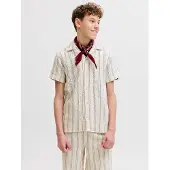 Jack & Jones Junior Overhemd 'JORCoba' olijfgroen / wit / offwhite