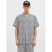 Jack & Jones Overhemd 'JORSeersucker' zwart / wit