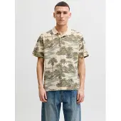 Jack & jones Premium Shirt 'JPRBLUHawaii' sand / olijfgroen / pastelgroen / donkergroen