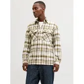 Jack & Jones Premium Overhemd 'JPRRayle' brokaat / kaki / wit