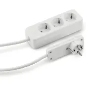 Sonstiges Platte stekker met een drievoudige wandcontactdoos, wit