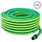 vidaXL Tuinslang 5-laags Groen en Geel 1 / 2'' 50 m PVC