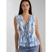 Hiccups for Kids Floral V-hals Chiffon Blouse met Striksluiting