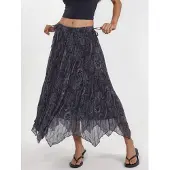 Hiccups for Kids Hoge Taille Paisley Midi Rok