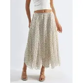 Busem Hoge Taille Polkadot Maxi Rok