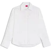 HUGO Dames Blouse Echinacea witte print (40), Casual, Viscose, Lange mouwen 50562585