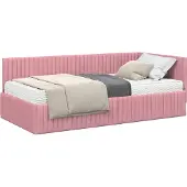 Syfax Hoekbedframe met Matras 2 st Roze 100 x 200 cm Fluweel