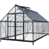 CoverTech Polycarbonaat tuinkas Aurora 2,4 x 6,0 m zwart