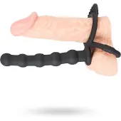Black Velvets - penisring en anaal dildo - zwart
