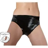 Late X damesstring met interne dildo (zwart) - M