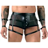 Svenjoyment Underwear Wetlook Jarretel Shorts voor Mannen met Boeien