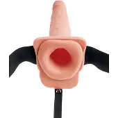 Pipedream Fetish Strap-On 7,5 - opzetbare, spuitende dildo (huidkleur)
