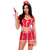 Leg avenue - Red Alert Nurse Kostuum - L - Rood