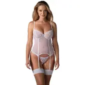 Obsessive - Alissium Korset en string - XL/2XL - Wit